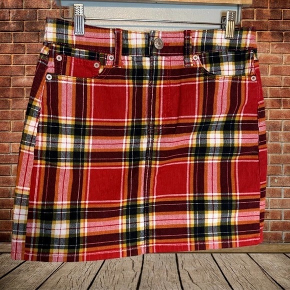 AMERICAN Eagle Outfitters Super Stretch Plaid Skirt - Size 2 - Picture 1 of 4